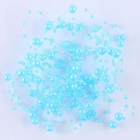 Field for decor with beads, length - 4.8 m, blue color