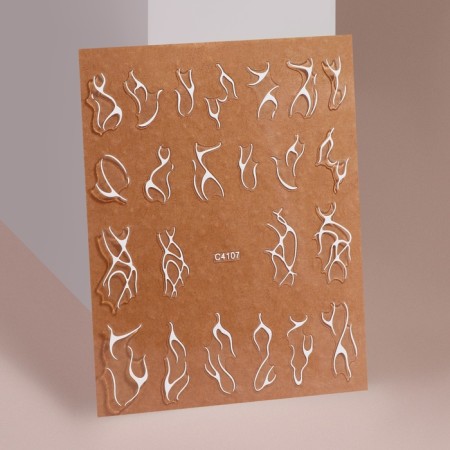 Slik nail stickers, white color