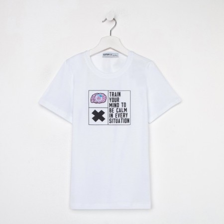 T-shirt for the boy KAFTAN "HYPE", height 164-170, white color-4