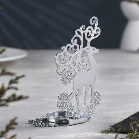 Summary "Deer" Metal for one candle, 6.5x9.6x14.5 cm, chrome-2