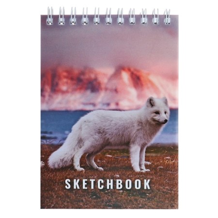 A6 sketchbook, 60 sheets on the crest on the short side of the "arctic fox", the cover coated cardboard, solid substrate, block 100 g/m²