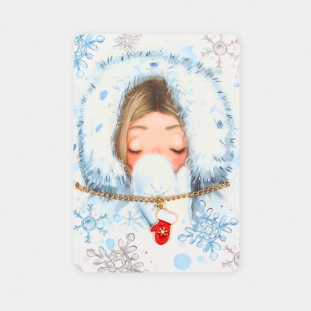 Peg "mittens", the color is red-white in gold, 42 cm-1