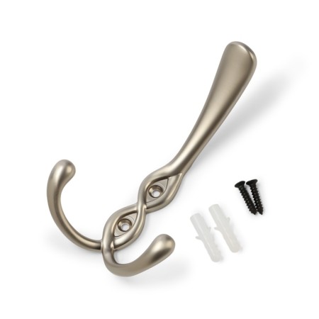 Furniture hook cappio pigtail, three -rod, matte satin nickel color-5