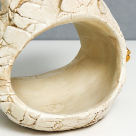 Souvenir Polystone Stand "Filin" White with gold 14x17x20 cm-4