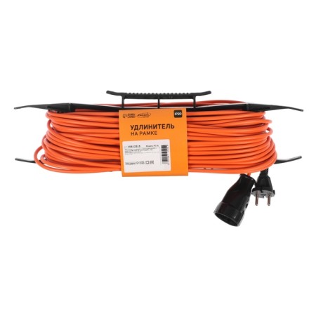 The extension cord on the frame Luazon Lighting Eco, 1 Roset, PVS 2x0.75, 6 A, 1300 W, 40M, Orange-4