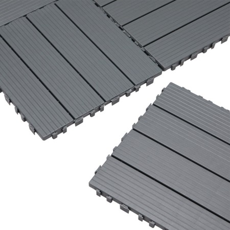 Garden tiles, paving, set - 10 pcs, plastic, dark gray, 30 x 30 x 2 cm-3