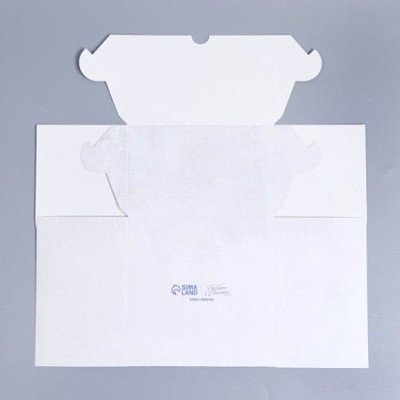 Capcake box, confectionery packaging with a window, 4 cells "Blue Flowers", 16 x 16 x 10 cm-6