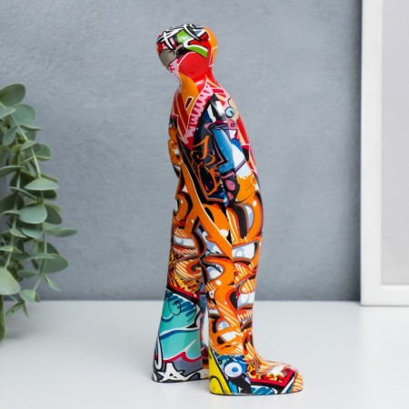 Souvenir Polystone "Guy, hands in pockets" graffiti mix 22x7x8 cm-5
