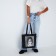 Textile bag "Pink Power", 42x9x32, without lining, black