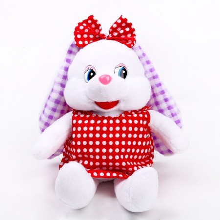 Soft toy "Bunny with a bow in peas"
