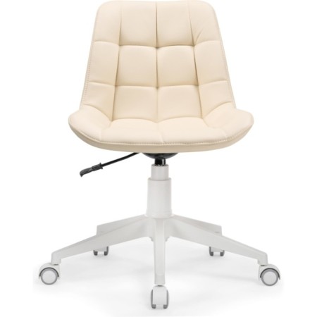 Computer chair Kelmi 1 plastic/eco -leather, white/ivory 51x61x78 cm-1