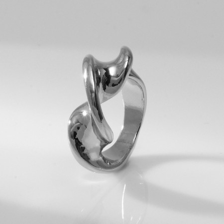 Ring Metal "Trend" twisted, color silver, size 16-2
