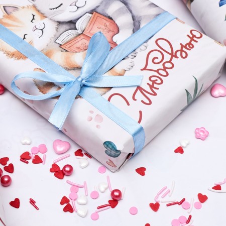 Package paper, glossy "with love", 70 x 100 cm, 1 sheet-1