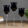 Glass candlestick Set 3 pcs "Voal" height 26cm, 23 cm, 20 cm black