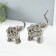Souvenir ceramics "Two elephants - bubbles" silver set 2 pcs 4x17x18 5x16.5x22 cm