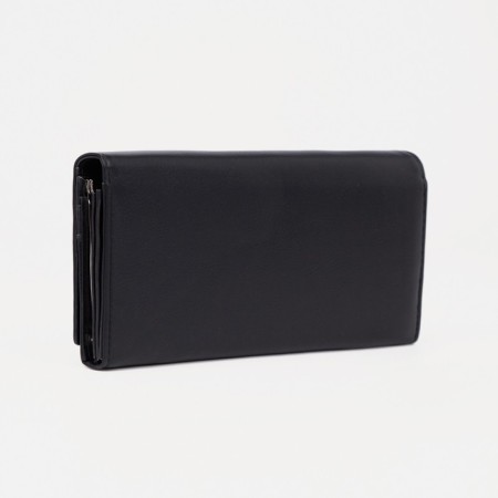 Women's wallet on the button, black color-1