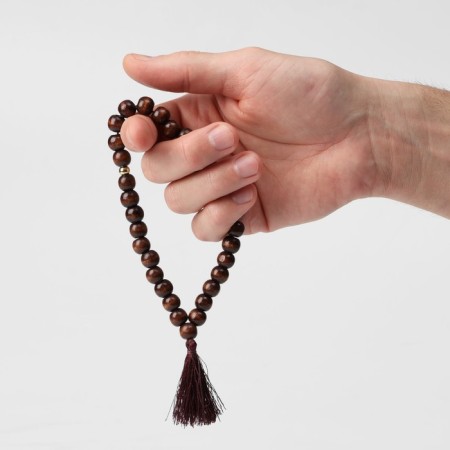 Parsing wooden "Orthodox" 31 beads with a brush, brown color-2