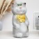 Piggy bank "Cat with a bow and fish" Gray, 38cm