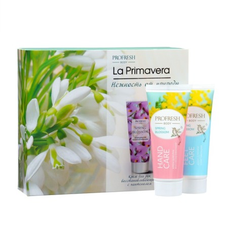 Gift set La Primavera "Lundy": hand cream, 75 ml + legs cream, 75 ml