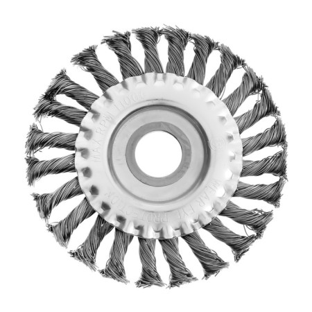 Metal brush for ushm tundra, twisted wire, flat, landing 22 mm, 125 mm-3
