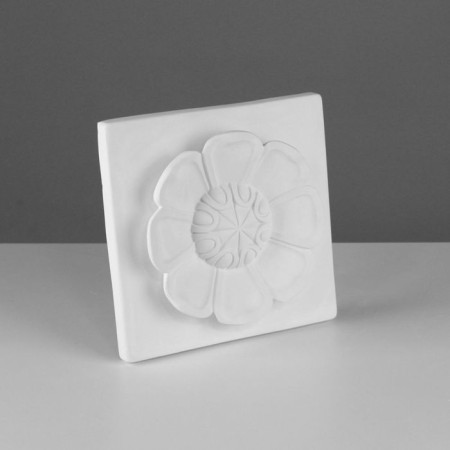 Gypsum figure ornament: eight -leaflet, 20.5 x 20.5 x 5 cm