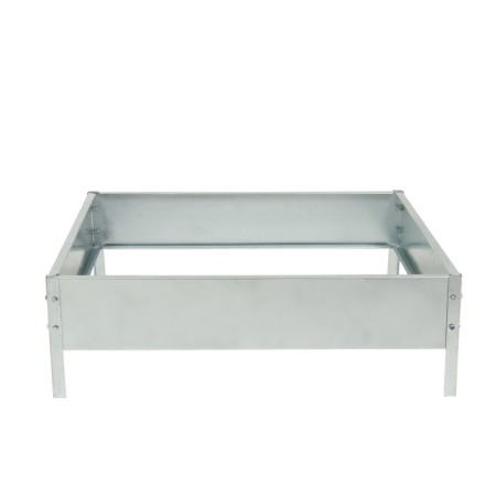 The flowerbed is galvanized, 80 × 80 × 15 cm, gray, “quadro”, Greengo-7