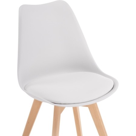 Plastic stool Bonuss array/plastic/eco -leather, natural/white 49x57x82 cm-4