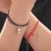 Bracelets "Demetrons" Hams's hand, black-red color, l = 17 cm