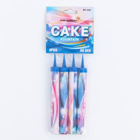 Candles Fountains for Cake "Color Sparks", 10 cm, 30 seconds, color flame, 4 pcs-7