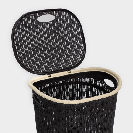 Set for the bathroom 7 items: basket 4 pcs, basket for linen, bucket for garbage, ruff, brown color-7