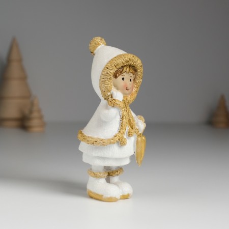 Souvenir Polystone "Baby in a white fur coat in mittens" mix 5x4x11.5 cm-2