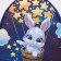 Baby backpack for a girl "Bunny in a balloon"