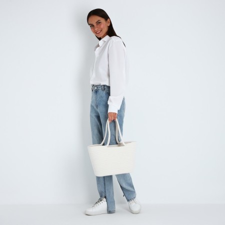 Bag-touut without fastening, white color-4
