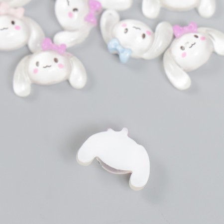 Decor for creativity plastic "Bunny with a bow" set of 12 pcs mix 1.7x1.1 cm-2