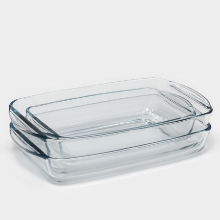 A set of rectangular Borcam baking dishes, 3 items: 1.3 l, 1.95 l, 2.75 liters-1