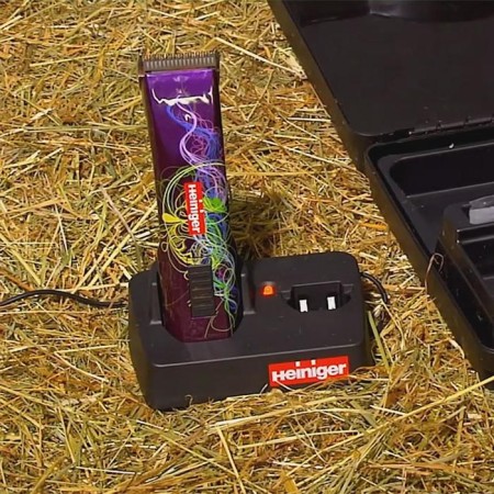 Cat cut machine, with 2 batteries, purple, Heiniger Saphir Cord-2