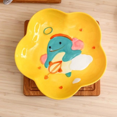 Ceramic Cupid "Cupid Dino", d = 22 cm, yellow color-6