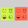 Reflective stickers "Smiley", d = 5 cm, 4 pcs on the sheet, yellow color