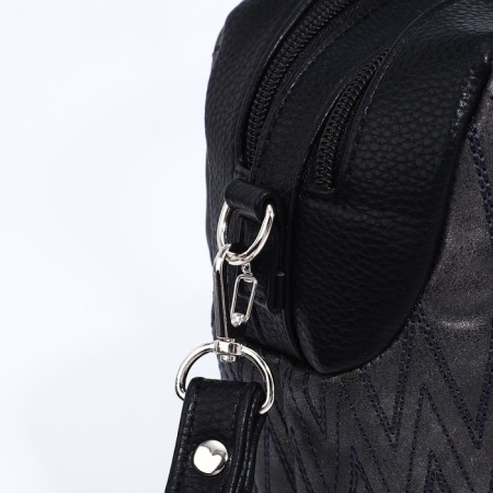 Sakvyazh Bag "Golden Rain" with lightning, external pocket, long belt, dark gray color-4