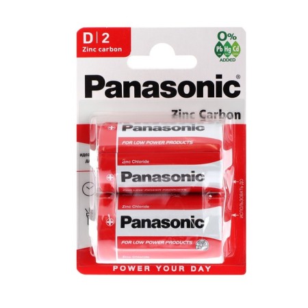 Salt battery Panasonic Zinc Carbon, D, R20-2BL, 1.5V, blister, 2 pcs.-1