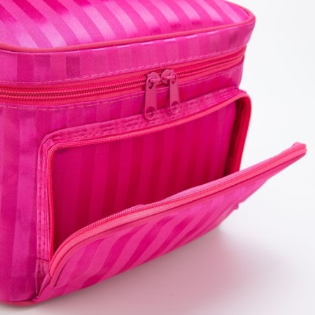 Cosmetic bag with a zipper, with a mirror, pink color-2