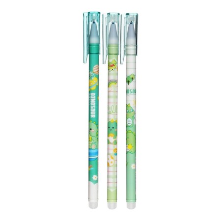 Gel handle with erased ink, blue rod, 0.38 mm, Dino case, mix-2
