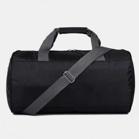 Sports bag with zipper, long belt, black color/cornflower-1