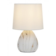 Rivoli Damaris 1he14, 40 watts ceramics white with gold with lampshade