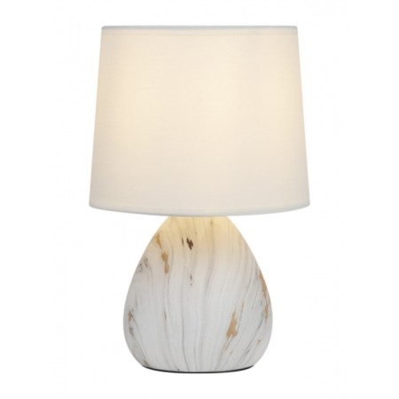 Rivoli Damaris 1he14, 40 watts ceramics white with gold with lampshade