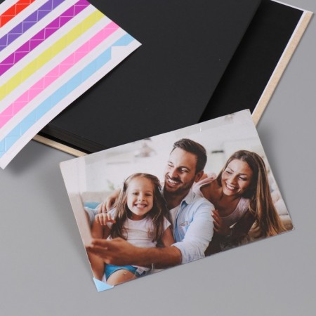 Photo album 25 sheets (stickers+rings) "Classic" embossing gold 19x27x3 cm-6