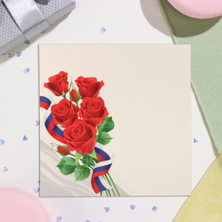 Happy Cards "Happy holiday!" embossing, congruen, red roses, 11x21.5 cm-1