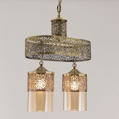 Suspended lamp Citilux "Emir" CL467223, 36x36x48 cm, 2x75W, E27, brown color-13