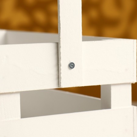 Wooden Kashpo 24.5 × 13.5 × 9 cm "Two Light", two -string, white give beautifully-3