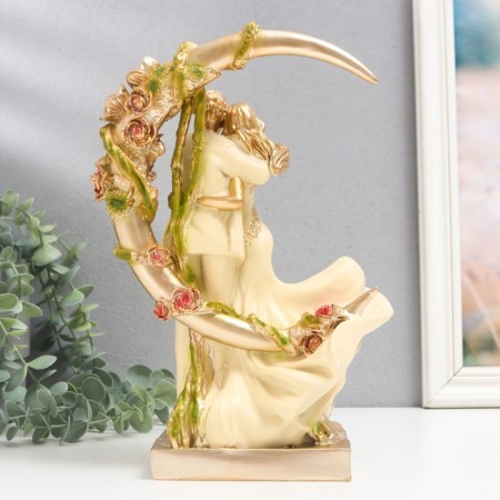 Polystone souvenir "In love pair in a month in flowers" 7.5x18x28 cm-3